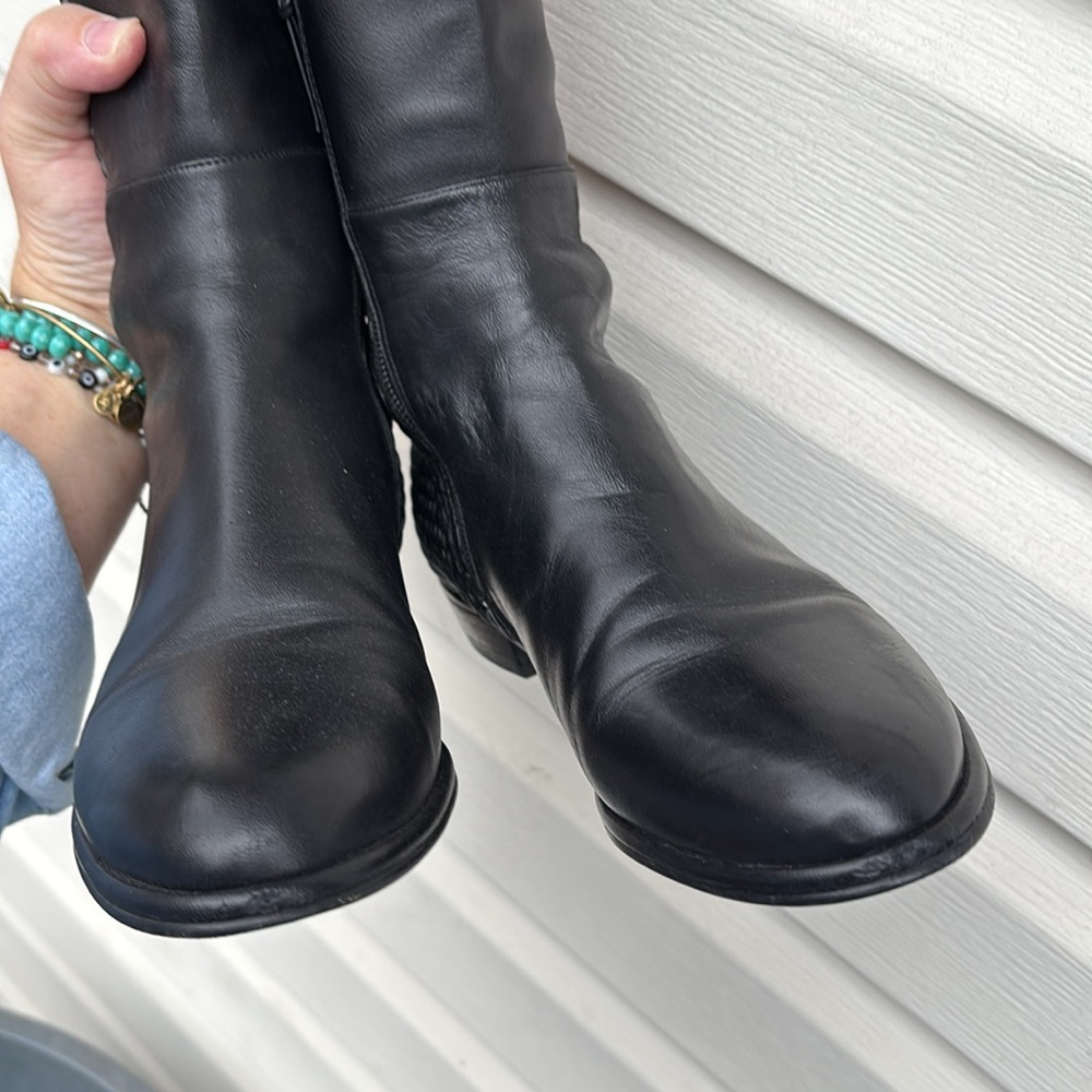 STUART WIETZMAN LADIES BLACK SMOOTH/TEXTURED OVER KNEE BOOTS-6.5 - Picture 15 of 15